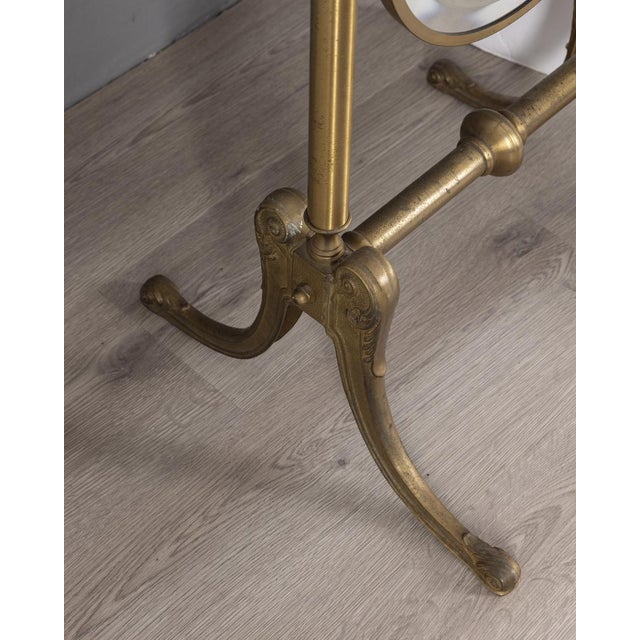 Italian Gilt Brass Floor Mirror, 1950s For Sale - Image 10 of 11