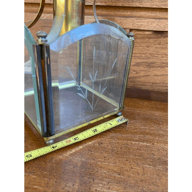 Vintage Mid Century Modern Etched Wheat Design Glass Light Pendant Flush Mount For Sale - Image 10 of 10