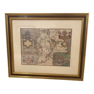 Ethan Allen Vintage “British Country Map” Matted and Framed Print "Mint" Condition For Sale