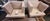 Pr. Of custom leather Larry Laslo for direction arm chairs are in near fine condition. BE sure to look at all of the...