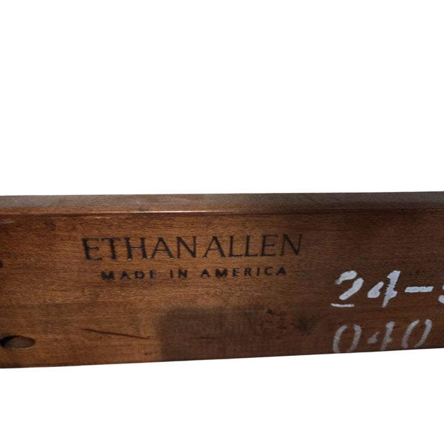 1990s Ethan Allen American Impressions Queen Sleigh Bed Mission Arts Crafts Headboard For Sale - Image 12 of 13