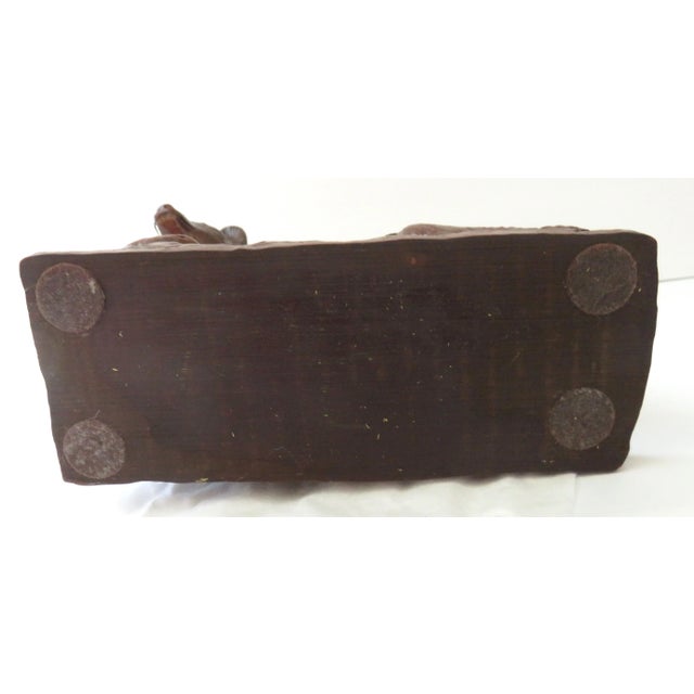 Late 20th Century Red Mill Bear Statue Standing on Rock Handcrafted in Usa For Sale - Image 11 of 12