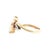 A Mid-century 14k gold ring featuring opals and diamonds in an offset style. The opals are white in color. Accented with...