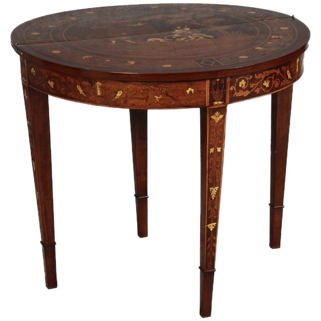 Wood Antique Italian Consol Side Table with Hunting Motifs, 1820 For Sale - Image 7 of 18