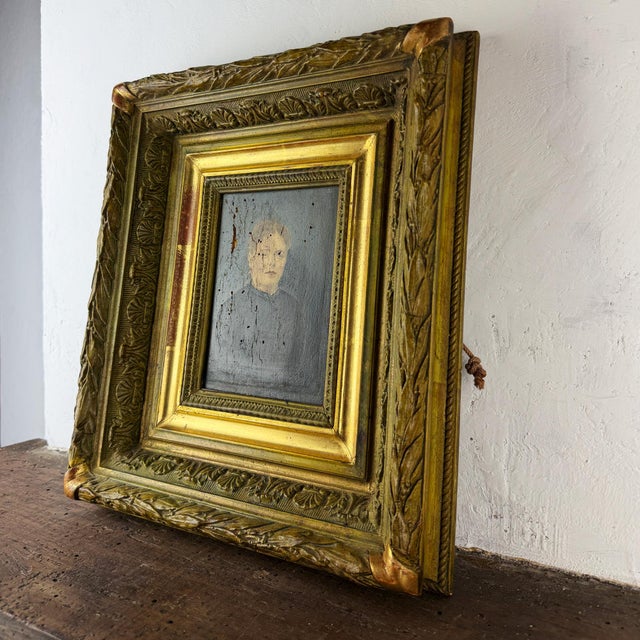 Black French Artist, Portrait of a Woman, 1800s, Oil on Board, Framed For Sale - Image 8 of 14