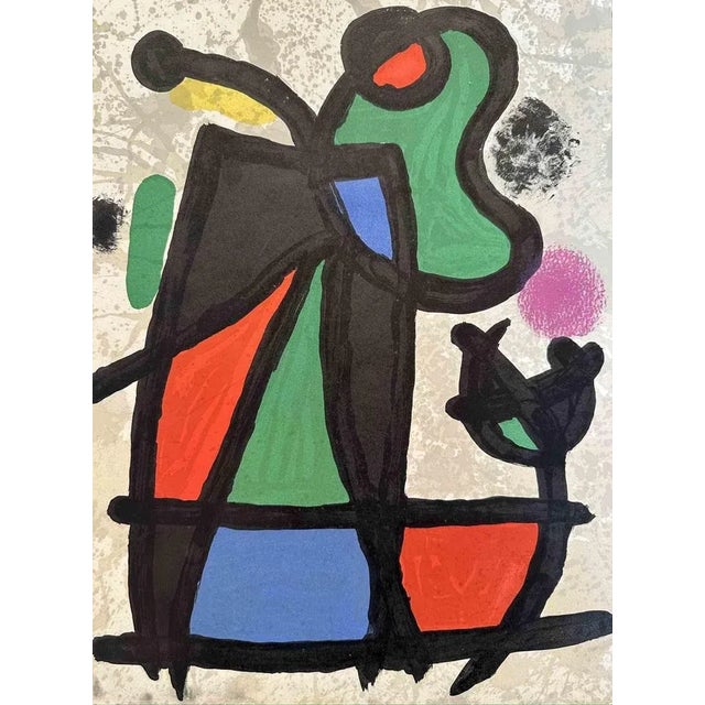 Abstract Composition is a lithograph print realized by Joan Mirò in 1963. Published on Derriere Le Miroir, Céramiques...