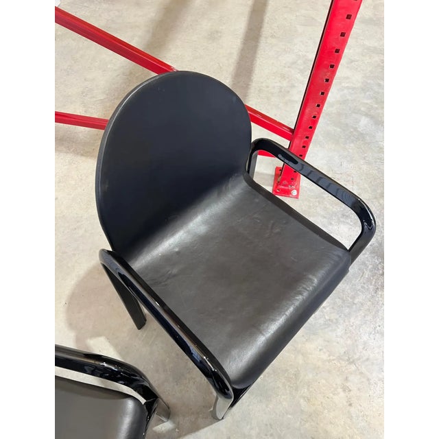 Plastic Set of 6 Gae Aulenti for Knoll International 'Orsay' Dining Chairs 1984, Signed For Sale - Image 7 of 17