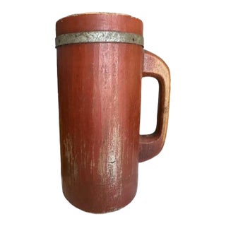 1900s Primitive Wood German Stein Vase For Sale