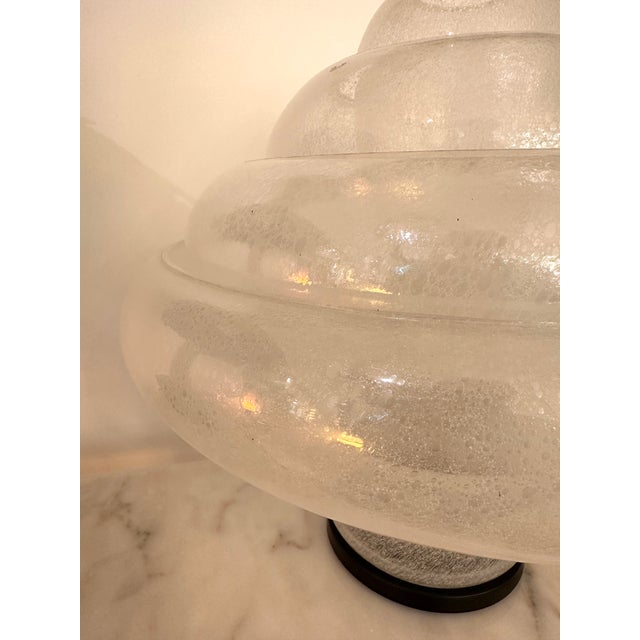 Metal Lotus Lamp Lt305 Murano Glass and Metal by Carlo Nason for Mazzega, Italy, 1970s For Sale - Image 7 of 12