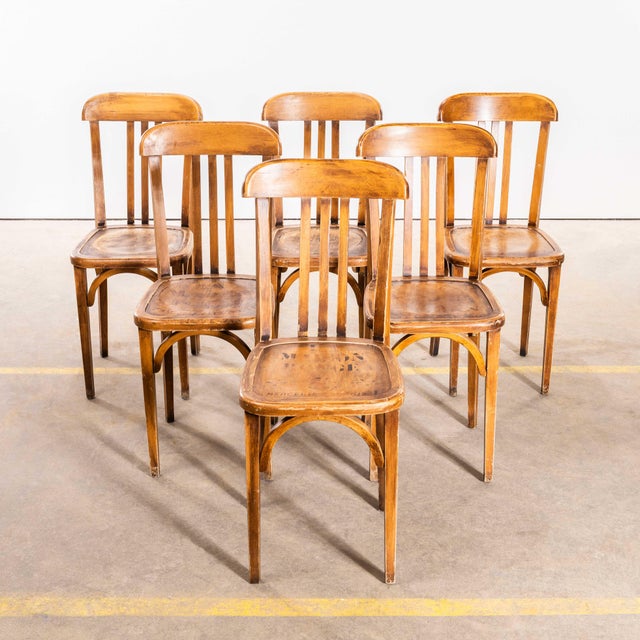 Upright Café Bentwood Dining Chairs from Delaroux, 1950s, Set of 6 For Sale - Image 11 of 11