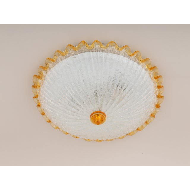 1980s Id Century Murano Barovier & Toso Flush Mount For Sale - Image 6 of 8