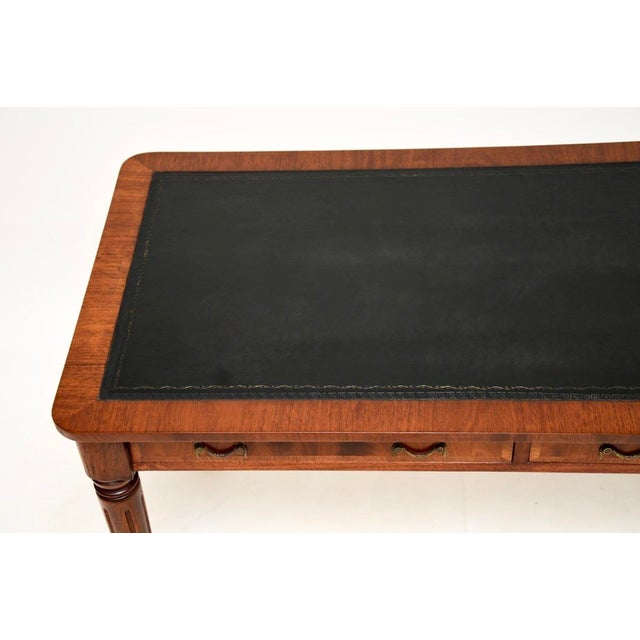 Antique Georgian Leather Top Writing Table, 1950s For Sale - Image 6 of 11