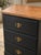 Vintage Gothic Revival Onyx Black Three-Drawer Nightstand With Brass Batwing Pulls For Sale - Image 4 of 4