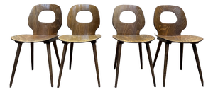 Vintage Baumann Eye Model Chairs in Wood, 1950s, Set of 4
