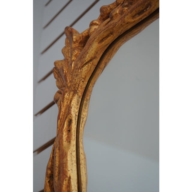 Wood Italian Gold Giltwood Ornate Frame Mirror For Sale - Image 7 of 11