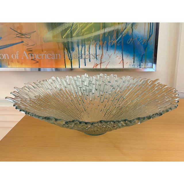 Mid-Century Modern Northern Lights Large Centerpiece Icicles Glass Bowl by Tauno Wirkkala For Sale - Image 3 of 5