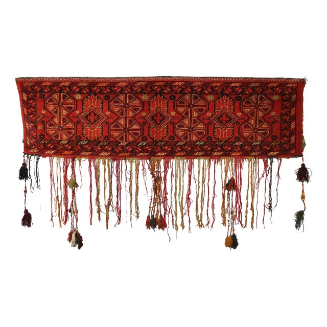 Vintage Hand Knotted Turkmen Wall Hanging, 1930s For Sale