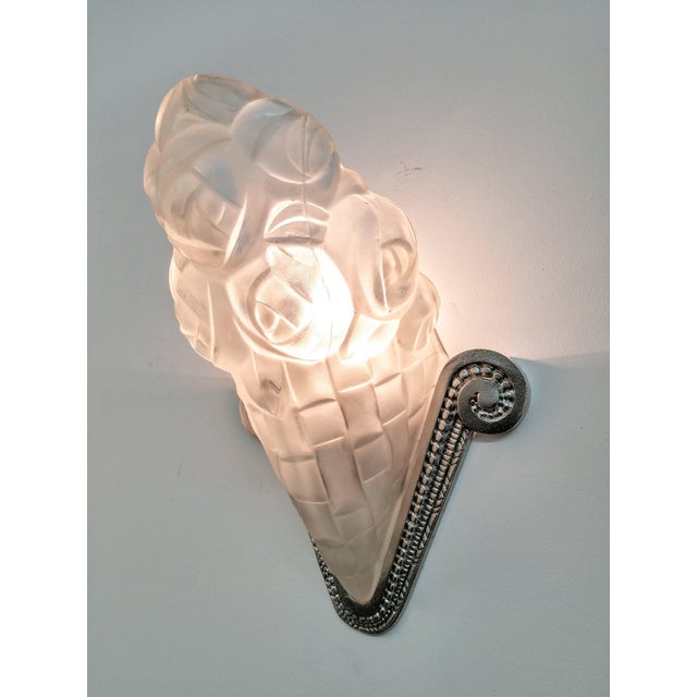 Degué French Art Deco Wall Sconces signed by Degue - a Pair For Sale - Image 4 of 8
