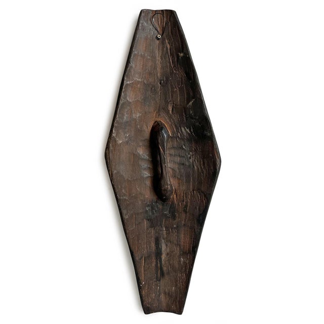 Tribal Vintage Elongated Zulu Tribal Shield For Sale - Image 3 of 3