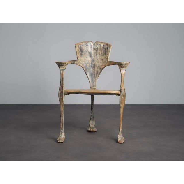 An extraordinary one-of-a-kind sculptural armchair created in 1992 by dutch artist joop evers in collaboration with frans...