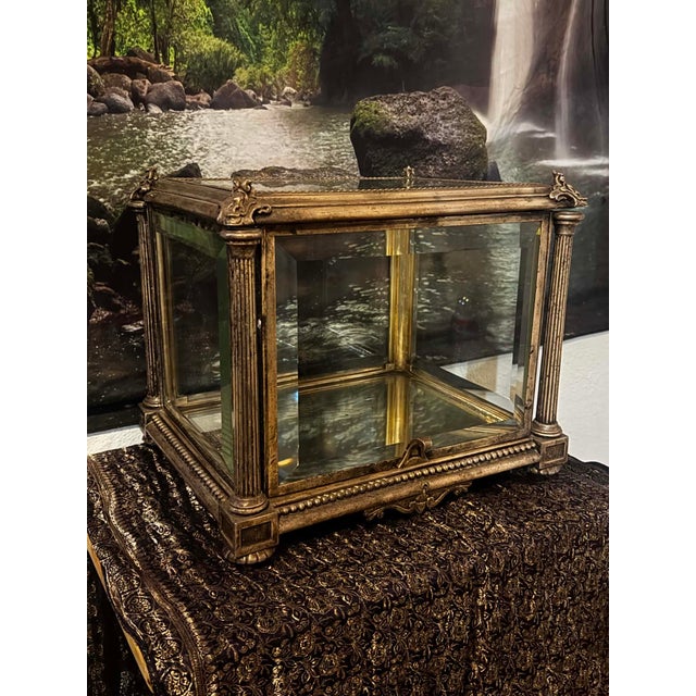 Museum-Quality Antique French Gilt Bronze Vitrine – Signed Workshop "V" & Bench Marks For Sale - Image 10 of 11