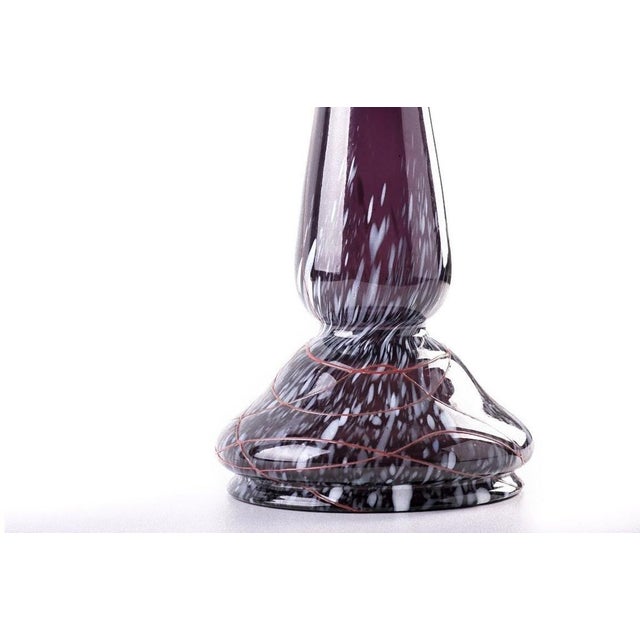 Northern European Violet Glass Candleholder, 1970s For Sale - Image 3 of 5