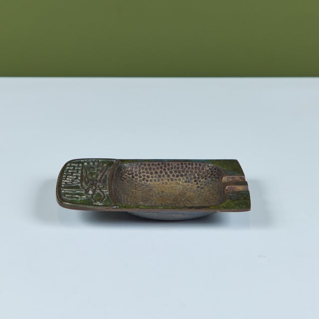 Mid 20th Century Pal-Bell Rectangular Cast Bronze Ashtray For Sale - Image 5 of 12