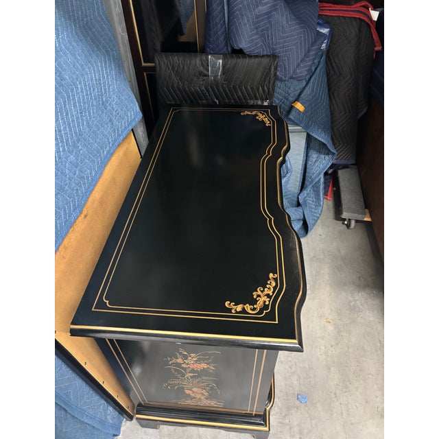 Black Chippendale Habersham Chinoiserie Decorated Ebonaized Block Front Chest 20th C For Sale - Image 8 of 8