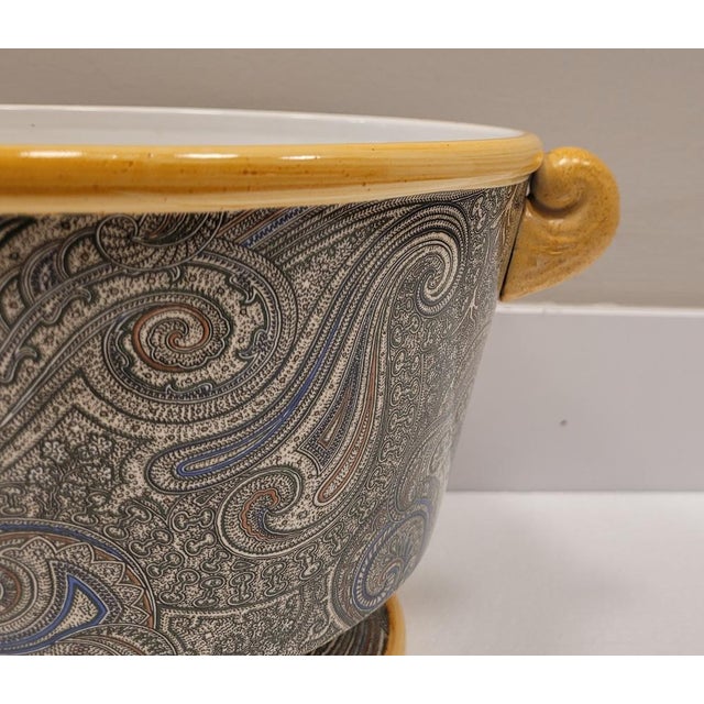 Blue Vintage Vase in Ceramic, 1980s For Sale - Image 8 of 16