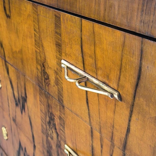 Art Deco Walnut Burl Chest of Drawers with Black Marble Top, 1940s For Sale - Image 6 of 7