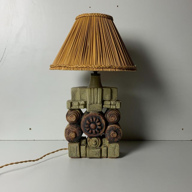 Mid-Century Modern Brutalist Ceramic Table Lamp by Bernard Rooke, 1970s For Sale - Image 16 of 17