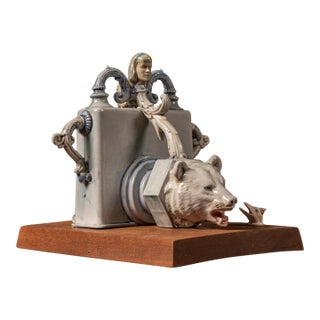 Late 20th Century Surreal Allegorical Figural Ceramic Sculpture by David T. Keyes For Sale