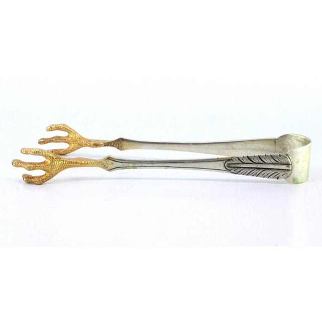 Silver Ice Tongs in the Shape of Bird Claws For Sale - Image 3 of 7