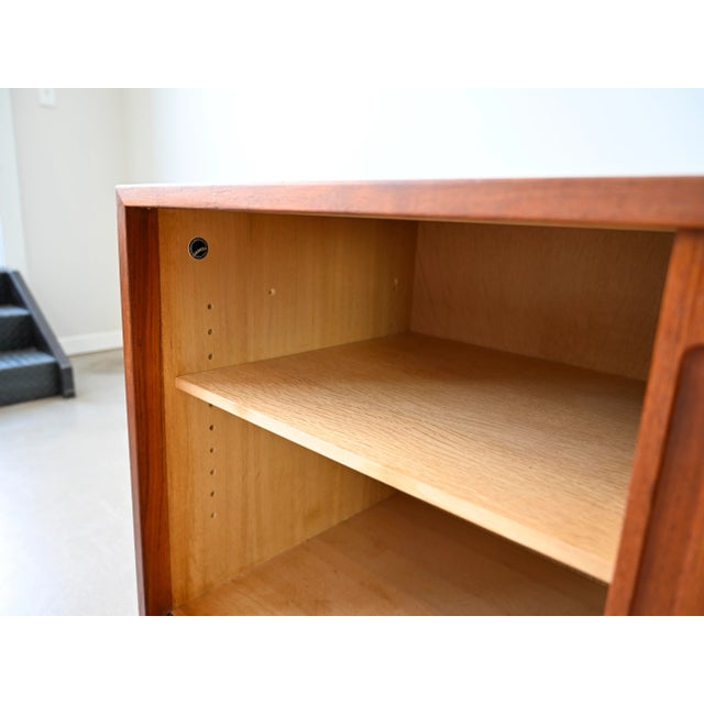 Vintage Sliding Door Cabinet in Teak by Hans Wagner for Ry Möbler For Sale - Image 11 of 16