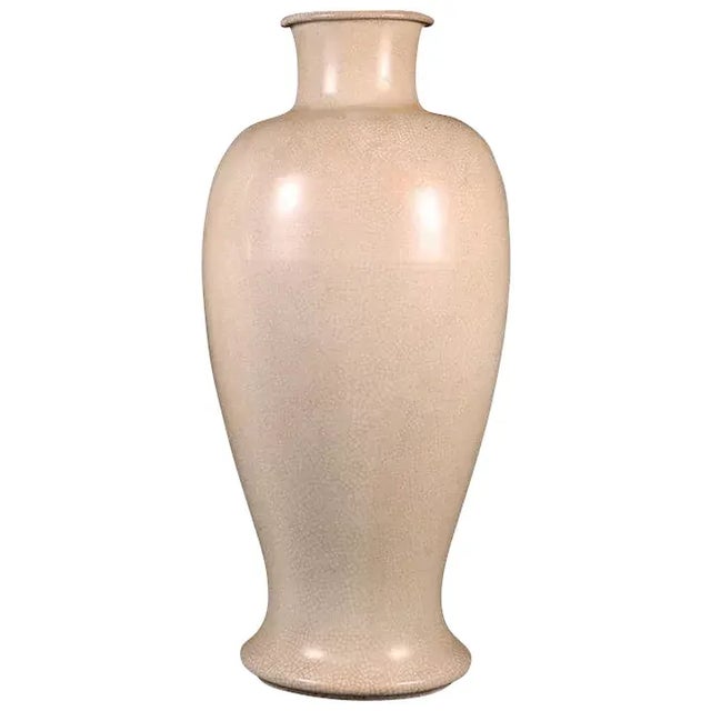 19th Century Chinese Porcelain Monochrome Crackle Glaze Baluster Shaped Vase For Sale - Image 11 of 11