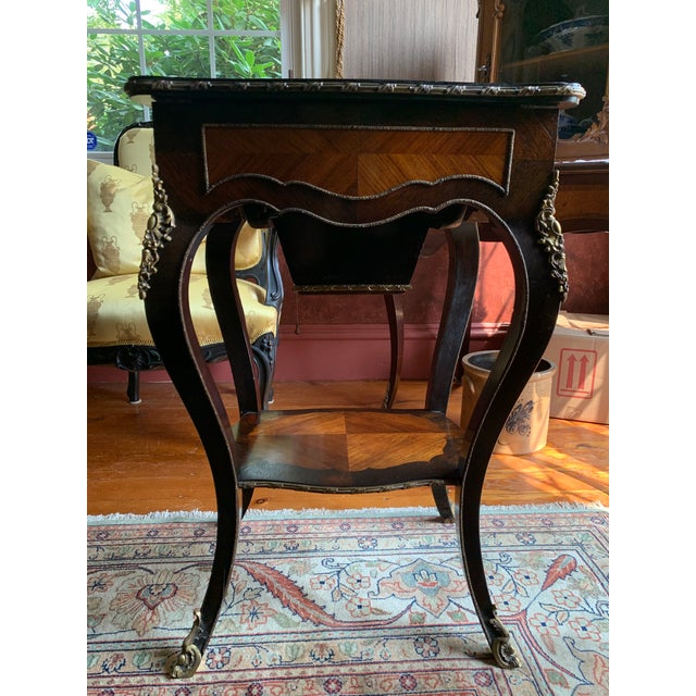 Antique Louis XV Tea /Occasional Table With Painted Cameo of Angel For Sale - Image 4 of 12