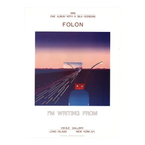 1986 Jean-Michel Folon 'I'm Writing From' Surrealism USA Offset Lithograph