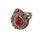 1960s Vintage Natural Ruby, Emerald and Diamond Ring - 925 Sterling Silver Size 7 For Sale - Image 5 of 9