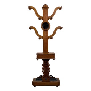 19th Century Victorian English Mahogany Hall Stand For Sale