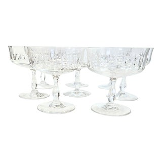 Handcut Crystal Champagne Coupes- Set of 8 For Sale