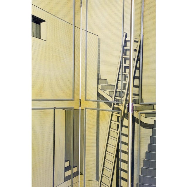 Piero Fornasetti Trompe L'oeil Screen or Room Divider in the Manner of Piero Fornasetti For Sale - Image 4 of 5