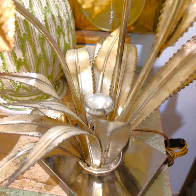 Golden Flower Table Lamp, 1960s For Sale - Image 4 of 5