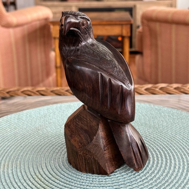 Late 20th Century Hand Carved Eagle / Bird Sculpture For Sale - Image 4 of 9
