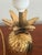 Metal Petite Brass Pineapple Lamp With Black Tole Shade For Sale - Image 7 of 8