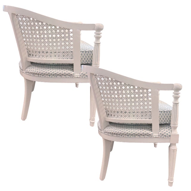 Vintage Cane Barrel Lounge Chairs – Pair For Sale In West Palm - Image 6 of 8