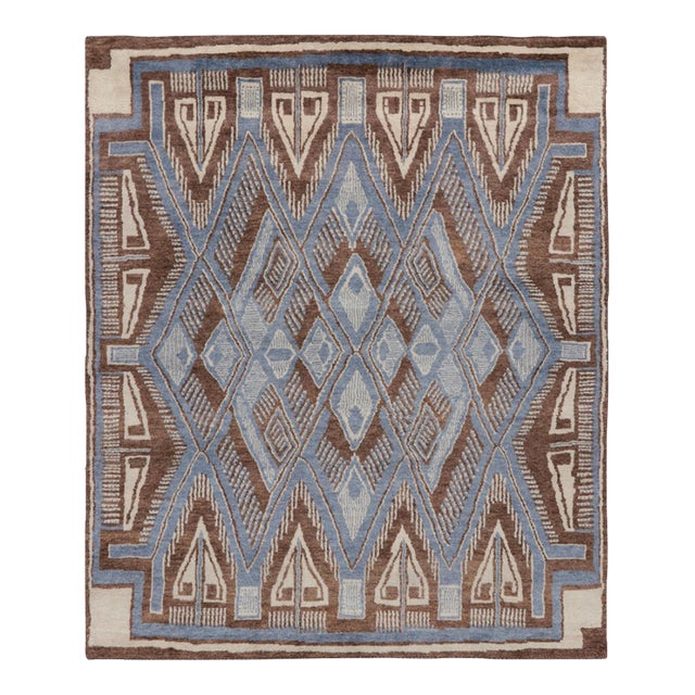 Contemporary Art Deco Style With Diamond Lattice Rug by Rug & Kilim, India For Sale