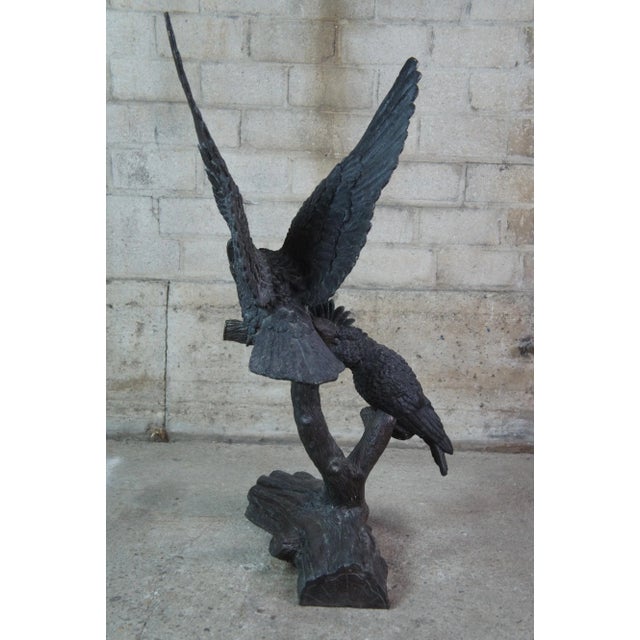 Mid 20th Century Mid Century Lifesize French Bronze Parrots Cockatoos Birds Sculpture Statue For Sale - Image 5 of 13
