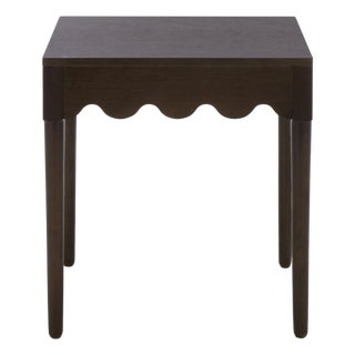 Neha Wavy Accent Table in Dark Chocolate For Sale