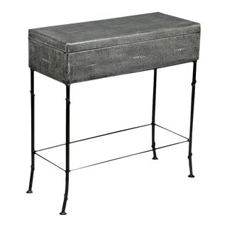 Sarreid Box on Stand Marbleized Gray Marble Black For Sale
