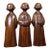 Set of 3 Vintage Chinese Boxwood Carved Monk Figures – "Zen Mind" (Chan Xin) Statues For Sale